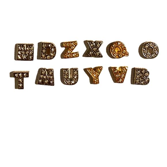 Lot 100+ Floating Locket Jewelry Charms Gold Silver Alphabet Initials Letters - Picture 7 of 12